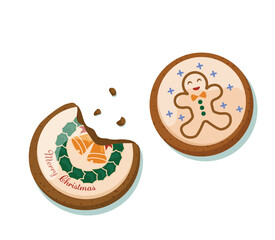 Christmas cookie on white background