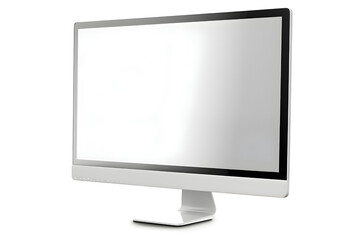 Computer monitor with blank screen isolated on white background. 3D illustration.