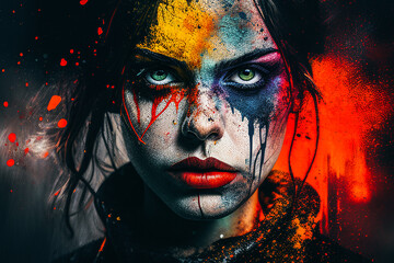 Naklejka premium Portrait d'une jeune femme en colère