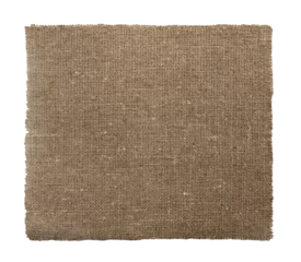 Fotobehang Burlap texture. A piece of torn burlap on a white background. Canvas. Packing material © Vadzim