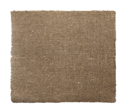 Burlap texture. A piece of torn burlap on a white background. Canvas. Packing material