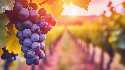 Bordeaux vineyard at sunrise