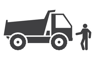 dump truck with person driver