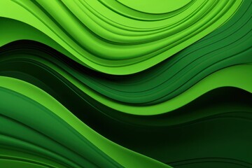 Obraz premium Vibrant Green Canvas With Playful Dynamic and Mesmerizing Wavy Lines Generative AI