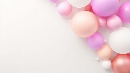 Fototapeta na wymiar Birthday background with balloons large copyspace area