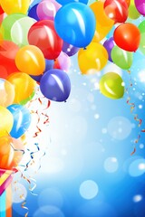 Birthday background with balloons large copyspace area