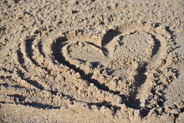 Heart on sand