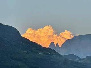 clouds over the mountains, Italian alps 