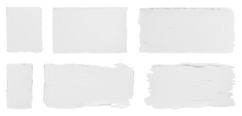 Obraz premium White brush paint stroke on a transparent background. Mockup. 