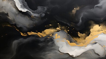 Marble abstract acrylic background. Marbling artwork texture. Agate ripple pattern. Gold powder.