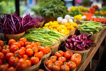 Colorful veggies at vibrant market