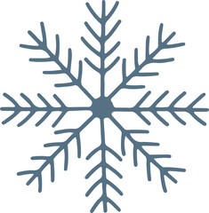 Snowflake vector flat illustration.