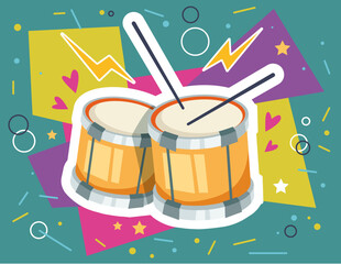 Music jazz instrument poster party abstract card concept. Vector flat graphic design illustration
