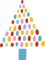 christmas tree vector flat illustration.