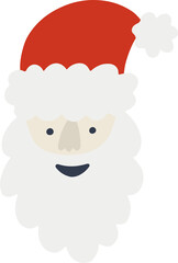 santa face vector flat illustration.
