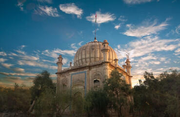 Behold the timeless allure of the Tomb of Bahawalpur. This image encapsulates the fusion of Islamic...