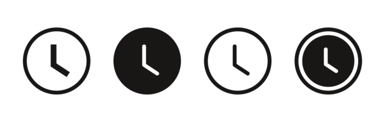 Foto op Plexiglas time and clock icons set in flat style, timer symbol watch later sign in filled, line, outline icon for ui apps and website  © icons gate