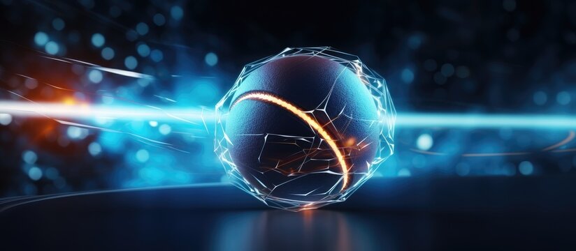 3D sports illustration with a realistic abstract backdrop featuring various ball sports Neon concept design with ample copy space Copy space image Place for adding text or design