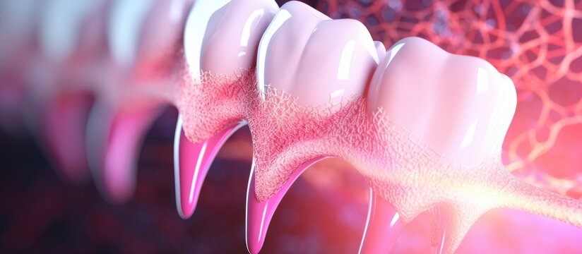 3D rendering of fluoride protecting teeth from decay and gum disease Copy space image Place for adding text or design