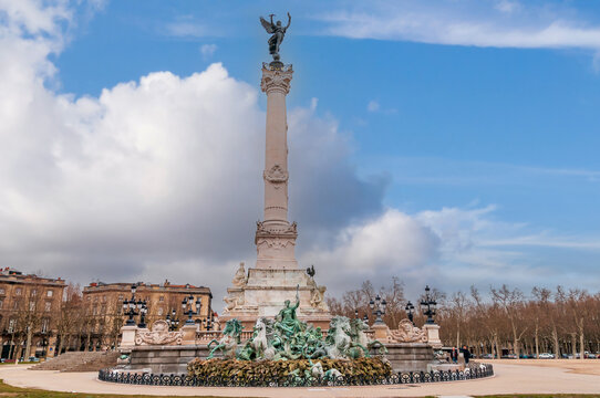 Monument to the Girondins on the Place des Quinconces in Bordeaux in Gironde, New Aquitaine, France