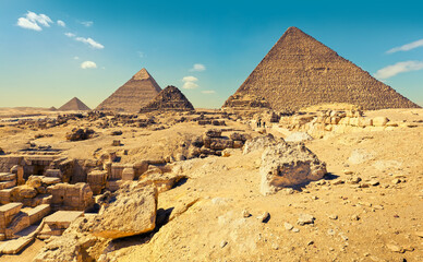 The Great Pyramids of Giza. Western Desert, Giza, Cairo, Egypt