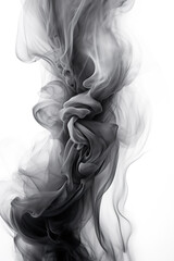 Fototapeta premium Black smoke on white background.