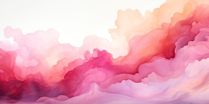 A painting of a pink and red cloud., abstract panoramic background.