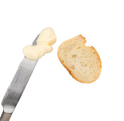 bread and butter on a knife 