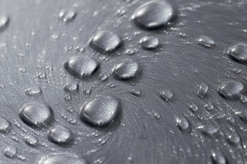 Abstract metallic background with melted drops of silver