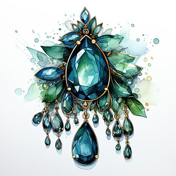 recommend clip art: watercolor Earring clipart, Generative Ai