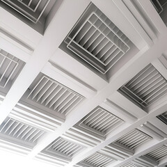 White ceiling of the building with a lattice. 3d rendering