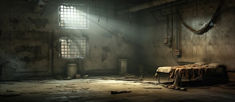 Abandoned hospital room Copy space image Place for adding text or design