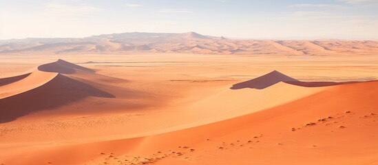 Fototapeta na wymiar Bird s eye view of Namib desert including Sossusvlei Copy space image Place for adding text or design