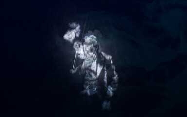 Fototapeta premium strong male smoker in the form of a cigarette