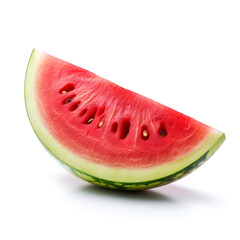 Sliced pitted watermelon juicy appetizing red isolated on white