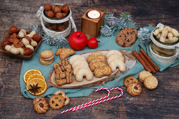 Christmas cookies with sweets for Christmas.