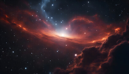 Fototapeta na wymiar Space background with nebula and stars. 3d rendering illustration.
