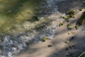 water flowing into the river