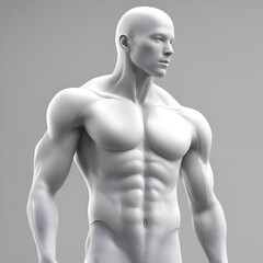 3D Illustration of a Muscular Male Body Muscular Athletic Body