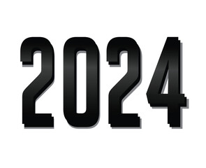 2024 New Year Holiday Design Black Abstract Vector Logo Symbol Illustration