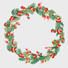 christmas wreath illustration