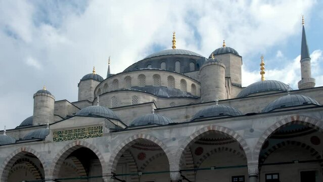 Beautiful courtyard of the Blue Mosque in Istanbul.