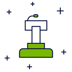 Filled outline Stage stand or debate podium rostrum icon isolated on white background. Conference speech tribune. Vector