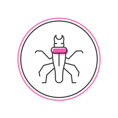 Filled outline Termite icon isolated on white background. Vector