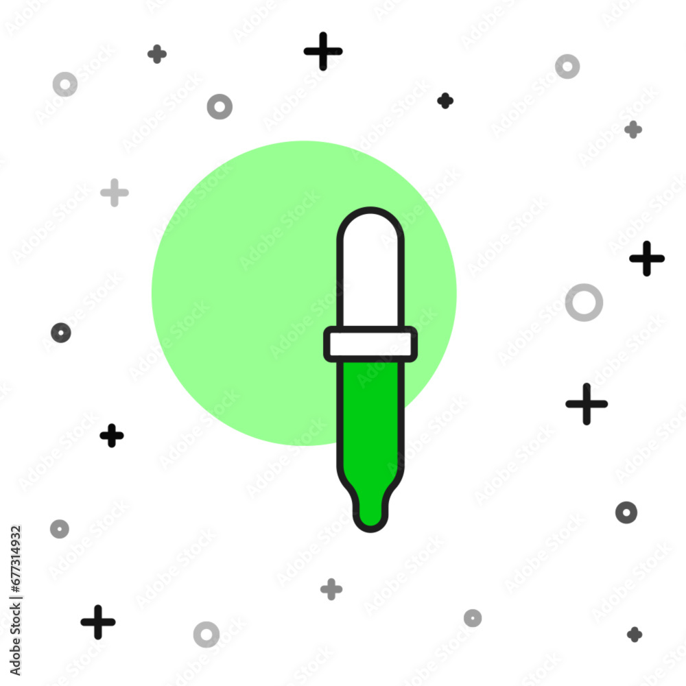 Poster Filled outline Pipette icon isolated on white background. Element of medical, chemistry lab equipment. Medicine symbol. Vector