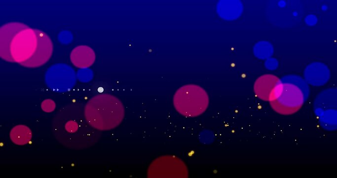 Fantasy particles and bokeh spots on blue and black gradient