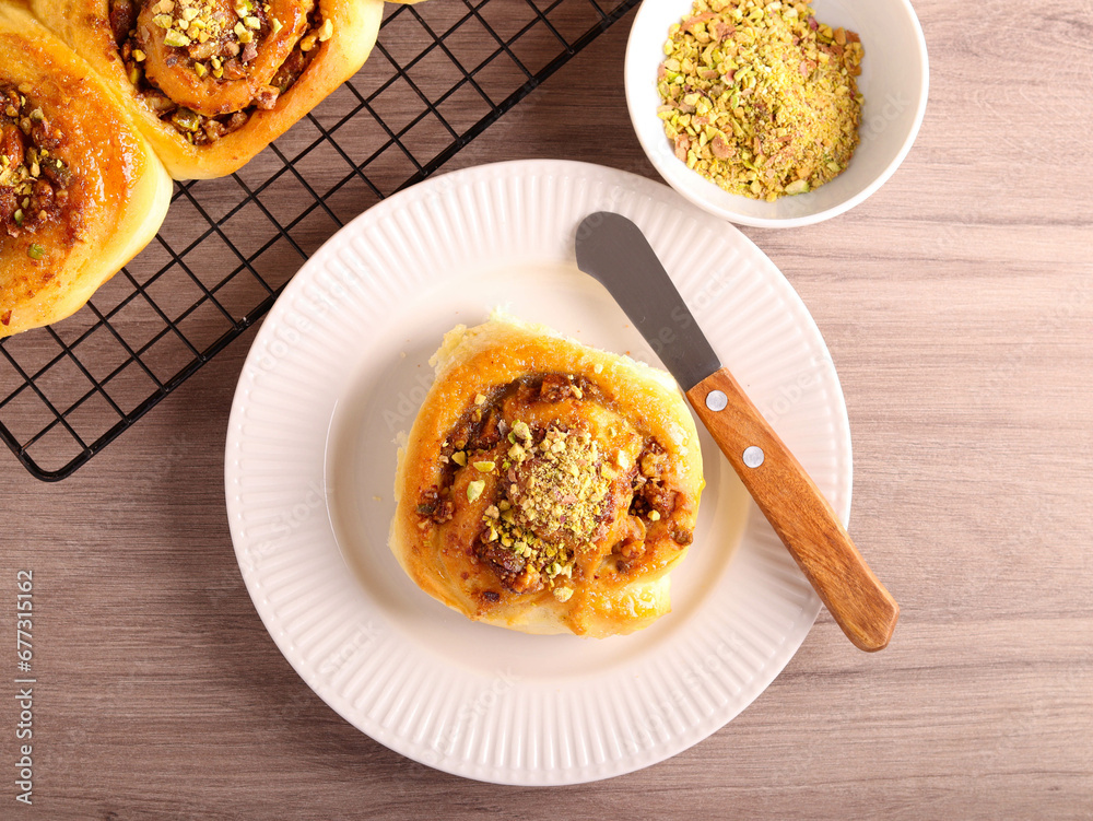 Wall mural Sticky buns with pistachio - Wall murals