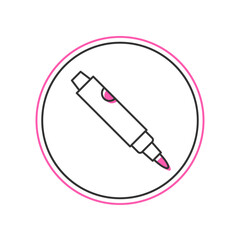 Filled outline Marker pen icon isolated on white background. Vector
