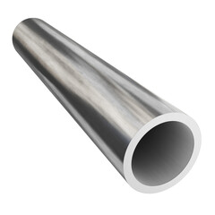 Product of engineering construction. Aluminium or steel pipe isolated  