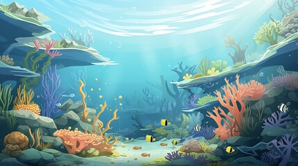Fototapeta na wymiar underwater sea aquarium environment